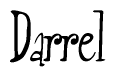 The image contains the word 'Darrel' written in a cursive, stylized font.