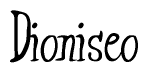 The image contains the word 'Dioniseo' written in a cursive, stylized font.