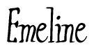 The image is of the word Emeline stylized in a cursive script.