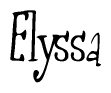 The image contains the word 'Elyssa' written in a cursive, stylized font.