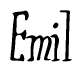 The image contains the word 'Emil' written in a cursive, stylized font.