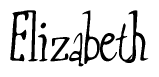   The image is of the word Elizabeth stylized in a cursive script. 