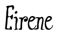The image contains the word 'Eirene' written in a cursive, stylized font.