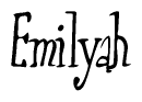 The image contains the word 'Emilyah' written in a cursive, stylized font.