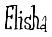 The image is of the word Elisha stylized in a cursive script.
