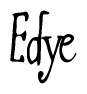 The image is of the word Edye stylized in a cursive script.