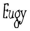 The image is of the word Eugy stylized in a cursive script.