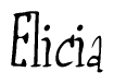 The image is of the word Elicia stylized in a cursive script.