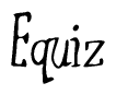 The image is of the word Equiz stylized in a cursive script.