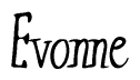 The image is of the word Evonne stylized in a cursive script.