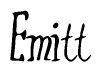The image contains the word 'Emitt' written in a cursive, stylized font.