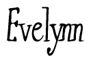 The image contains the word 'Evelynn' written in a cursive, stylized font.