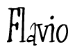 The image contains the word 'Flavio' written in a cursive, stylized font.