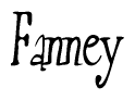 The image is of the word Fanney stylized in a cursive script.