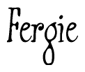 The image contains the word 'Fergie' written in a cursive, stylized font.