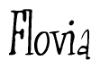   The image is of the word Flovia stylized in a cursive script. 