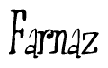 The image contains the word 'Farnaz' written in a cursive, stylized font.