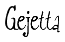The image is a stylized text or script that reads 'Gejetta' in a cursive or calligraphic font.