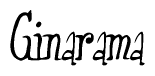 The image is of the word Ginarama stylized in a cursive script.
