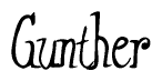 The image is a stylized text or script that reads 'Gunther' in a cursive or calligraphic font.