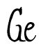The image contains the word 'Ge' written in a cursive, stylized font.