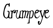The image is of the word Grumpeye stylized in a cursive script.
