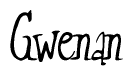 The image contains the word 'Gwenan' written in a cursive, stylized font.
