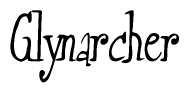 The image is a stylized text or script that reads 'Glynarcher' in a cursive or calligraphic font.