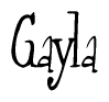 The image is a stylized text or script that reads 'Gayla' in a cursive or calligraphic font.
