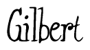 The image contains the word 'Gilbert' written in a cursive, stylized font.