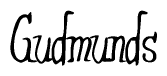 The image is of the word Gudmunds stylized in a cursive script.