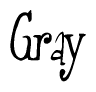 The image is of the word Gray stylized in a cursive script.