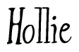 The image contains the word 'Hollie' written in a cursive, stylized font.