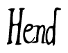 The image is of the word Hend stylized in a cursive script.