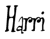 The image is of the word Harri stylized in a cursive script.