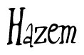 The image contains the word 'Hazem' written in a cursive, stylized font.