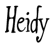The image contains the word 'Heidy' written in a cursive, stylized font.