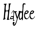 The image contains the word 'Haydee' written in a cursive, stylized font.