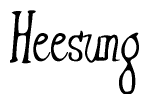 The image contains the word 'Heesung' written in a cursive, stylized font.