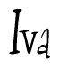 The image contains the word 'Iva' written in a cursive, stylized font.