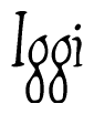The image contains the word 'Iggi' written in a cursive, stylized font.