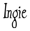 The image contains the word 'Ingie' written in a cursive, stylized font.