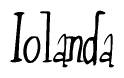 The image is of the word Iolanda stylized in a cursive script.