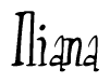 The image contains the word 'Iliana' written in a cursive, stylized font.