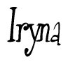 The image is of the word Iryna stylized in a cursive script.
