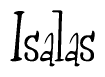 The image contains the word 'Isalas' written in a cursive, stylized font.