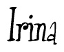 The image is a stylized text or script that reads 'Irina' in a cursive or calligraphic font.