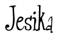 The image contains the word 'Jesika' written in a cursive, stylized font.