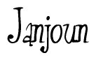 The image is of the word Janjoun stylized in a cursive script.