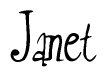 The image contains the word 'Janet' written in a cursive, stylized font.